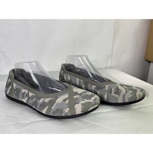 Clarks Cloudsteppers Carly Wish Womens 11 W Green Camo Flats Slip On Ballet